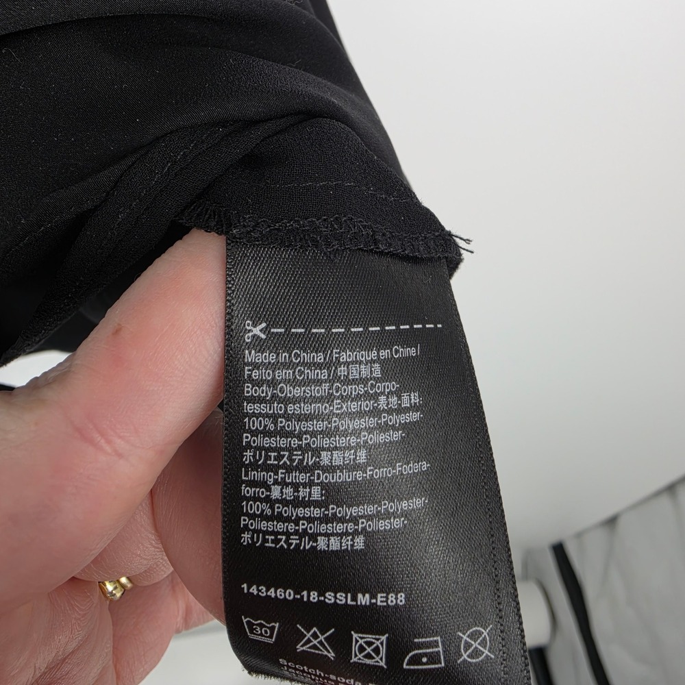 Scotch & Soda Maison Scotch T-Shirt Dress S Black Sporty Mesh Trim Athleisure - Picture 7 of 10